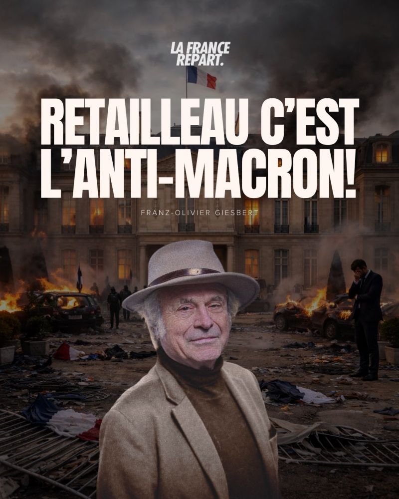 Image for the Tweet beginning: Retailleau anti-Macron, sobre, ne monte